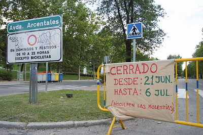 La Avenida de Arcentales, cortada para 
las fiestas de San Blas.