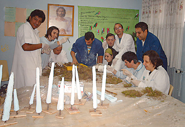 Belenistas de la parroquia de San Joaquín.