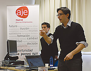 Los ponentes de emBlue en el Vivero de Empresas.