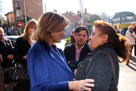 La alcaldesa de Madrid, Ana Botella, en Canillejas