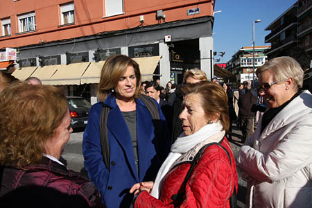 La alcaldesa de Madrid, Ana Botella, en Canillejas